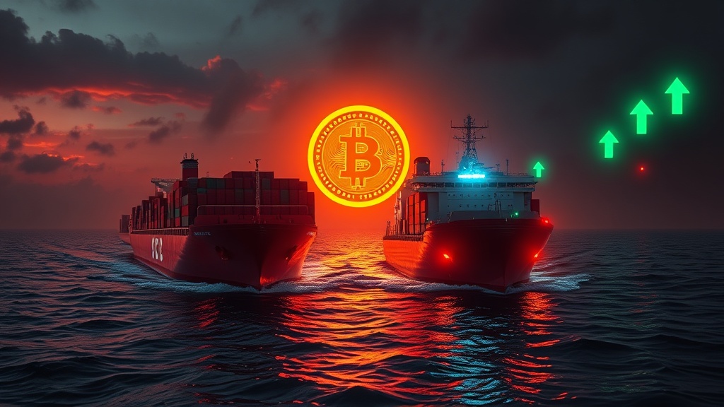 Cryptocurrency news visual illustration: First Ships Transit Strait of Hormuz After US-Iran Ceasefire, Easing Global Supply Chain Tensions