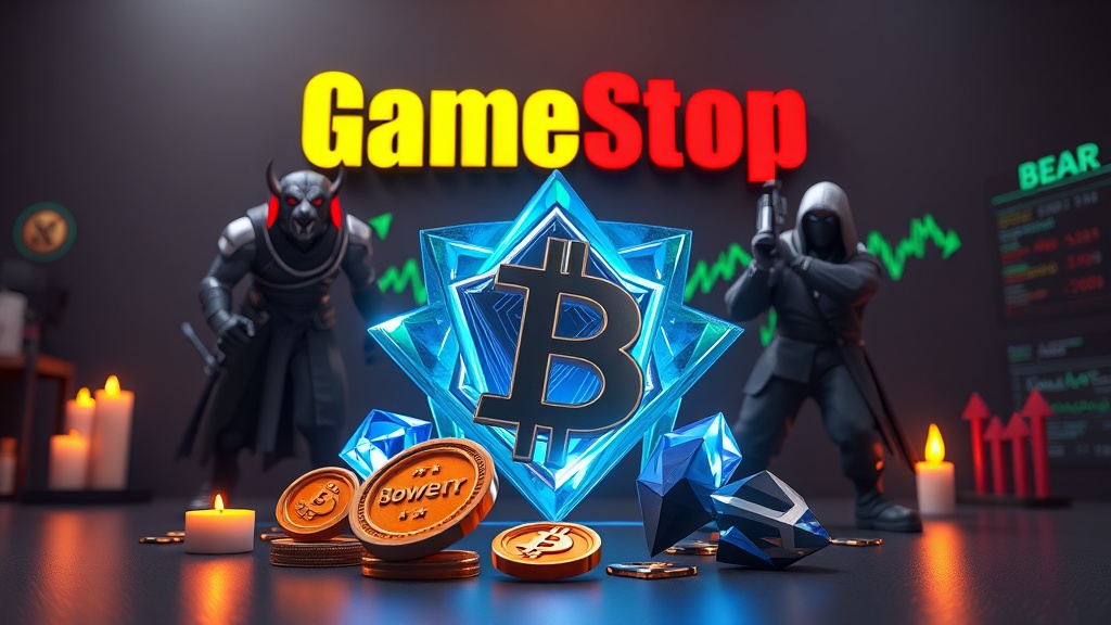 Cryptocurrency news visual illustration: GameStop Launches Power Packs Digital Collectibles Platform, Targeting $15B Trading Card Market