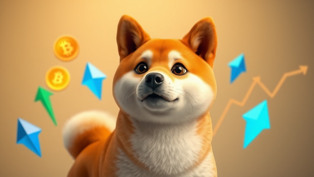 Crypto market meme illustration showing Shiba Inu Eyes Breakout as DOGE Polymarket Odds Hit 59% for $0.10, One Presale Targets 300x Utility - Shiba, Eyes, Breakout, DOGE