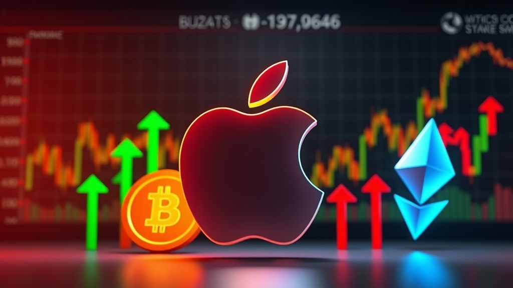 Crypto market meme illustration showing US Stocks Open Higher as Apple Surges 2.7%; Energy and Storage Stocks Drag - Stocks, Open, Higher, Apple